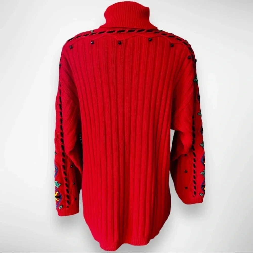 I.B. DIFFUSION Vintage‎ Sweater With Beading And Embroidery Small | EUC - Picture 5 of 10